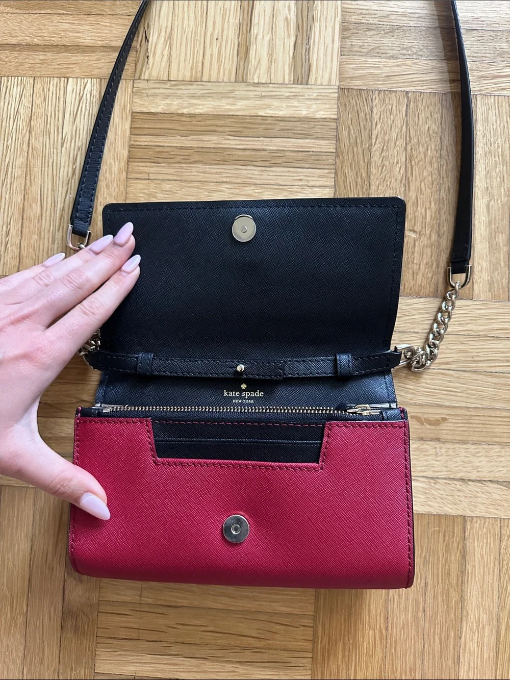 Kate Spade Two Toned Burgundy Cameron Convertible Crossbody
